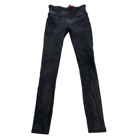 SPANX Pants - Spanx Leggings Womens Small‎ Black Faux Leather High Rise Shaping Pants Stretch